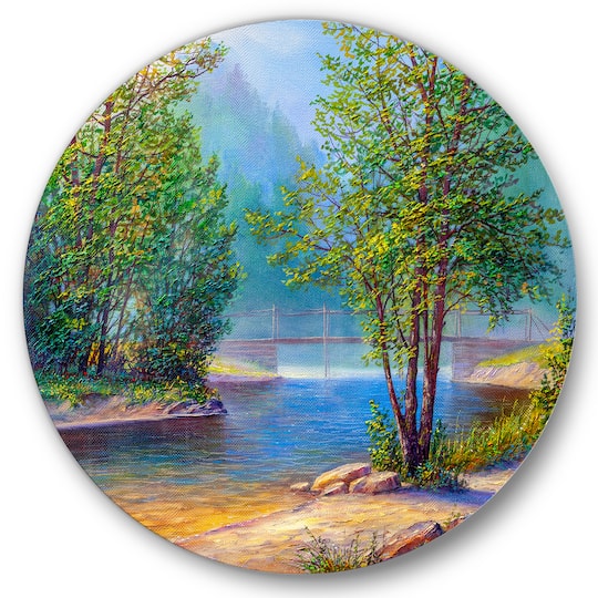 Designart - Green Trees By The Riverside